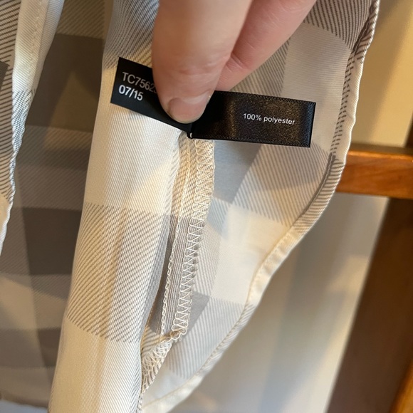 NWT The Limited SZ S White and Grey Check 3/4 Sleeve Blouse! - Picture 12 of 13